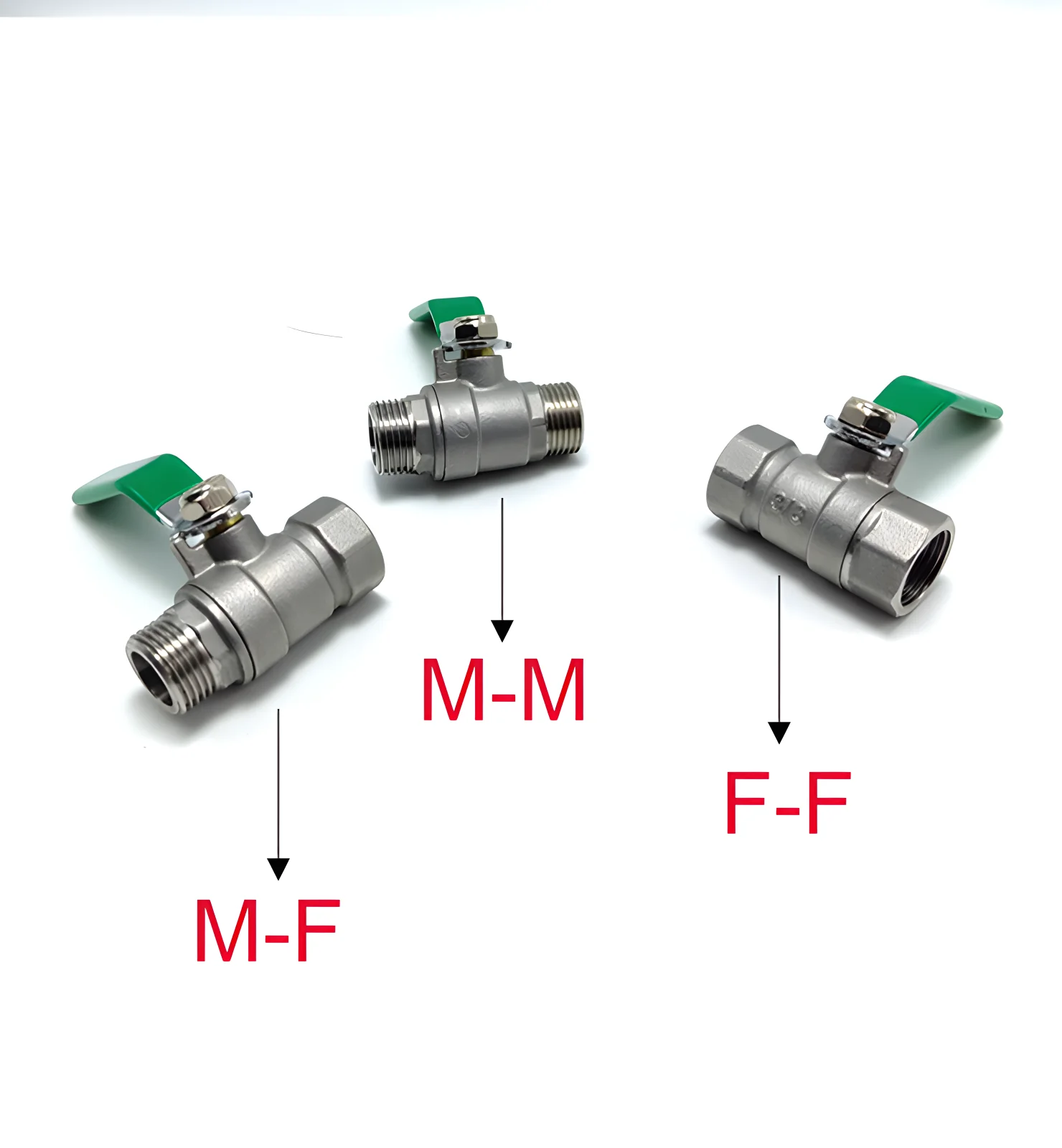 Stainless steel ball valve 1/4 \'\' 3/8 \'\' 304 2P full pass ball valve suitable for switch accessories such as water, gas, gasolin