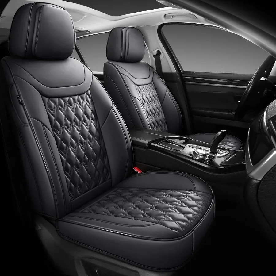 Full Set Leather Car Seat Covers for 2Seaters Waterproof and NonSlip Protection with Bright and Shiny Finish Ideal for Daily Dr