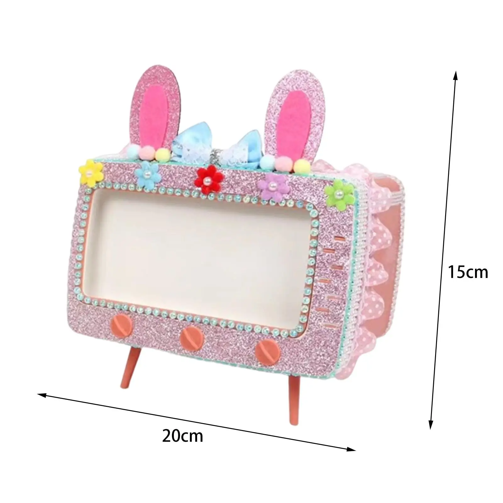 

TV Shaped Tissue Box DIY Kit Package Tissue Holder Dispenser Storage Paper Box DIY Craft for Children Kids