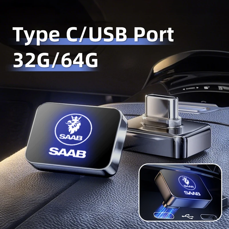 Высокоскоростной порт памяти USB-памяти 32G/64G типа C для SAAB 9-4X 9-7X 9-3 9-5 9-2X 9-X 9000 900 600 Monster