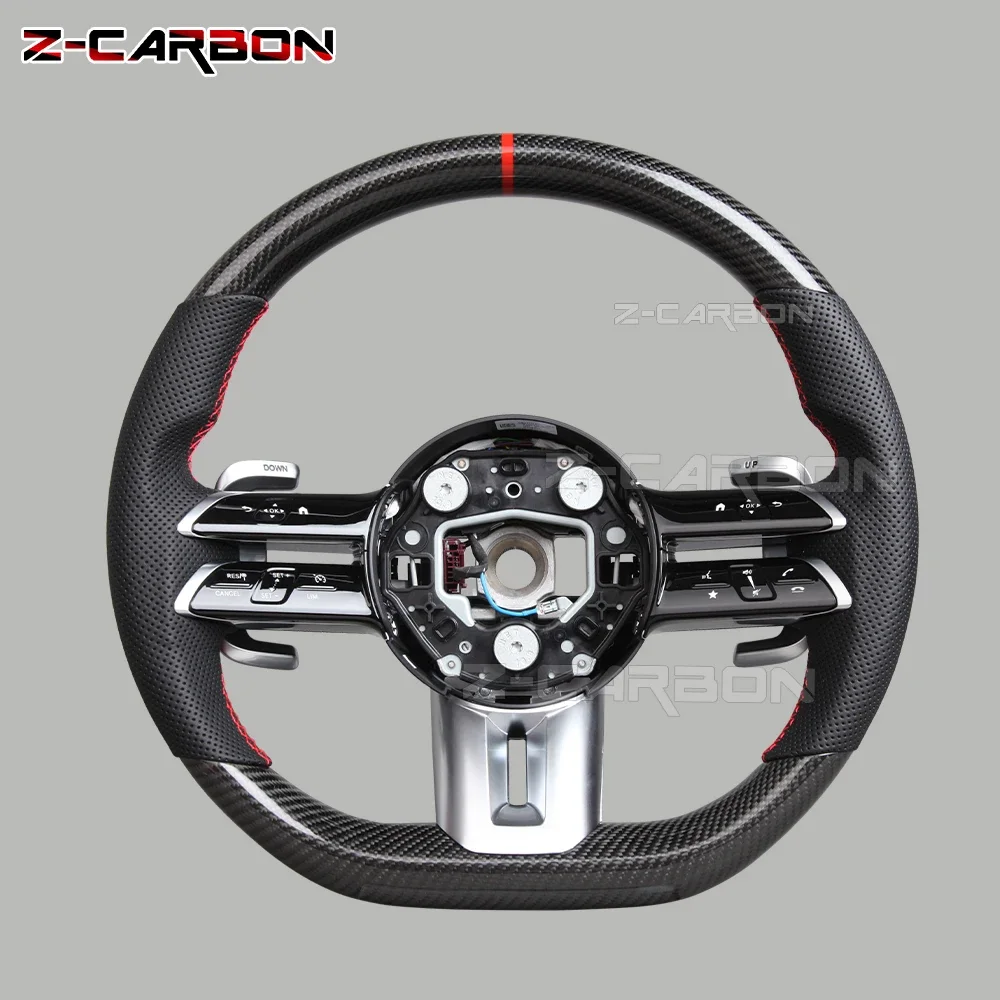 

Real Carbon Fiber Steering Wheel Fits For 21+ Mercedes-Benz AMG E S A CLA Class C63 E63 G63 Sport Steering Wheel