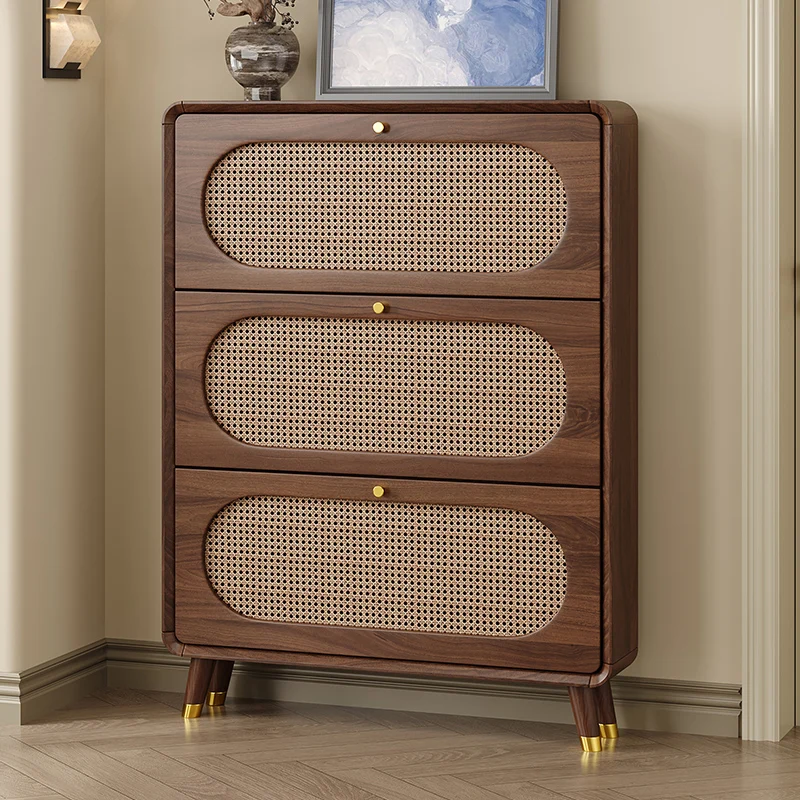 Lemari Sepatu Vertikal Kayu Interior Besar Fashion Profesional Rak Sepatu Antik Kreatif Sapateira Lounge Suite Furniture