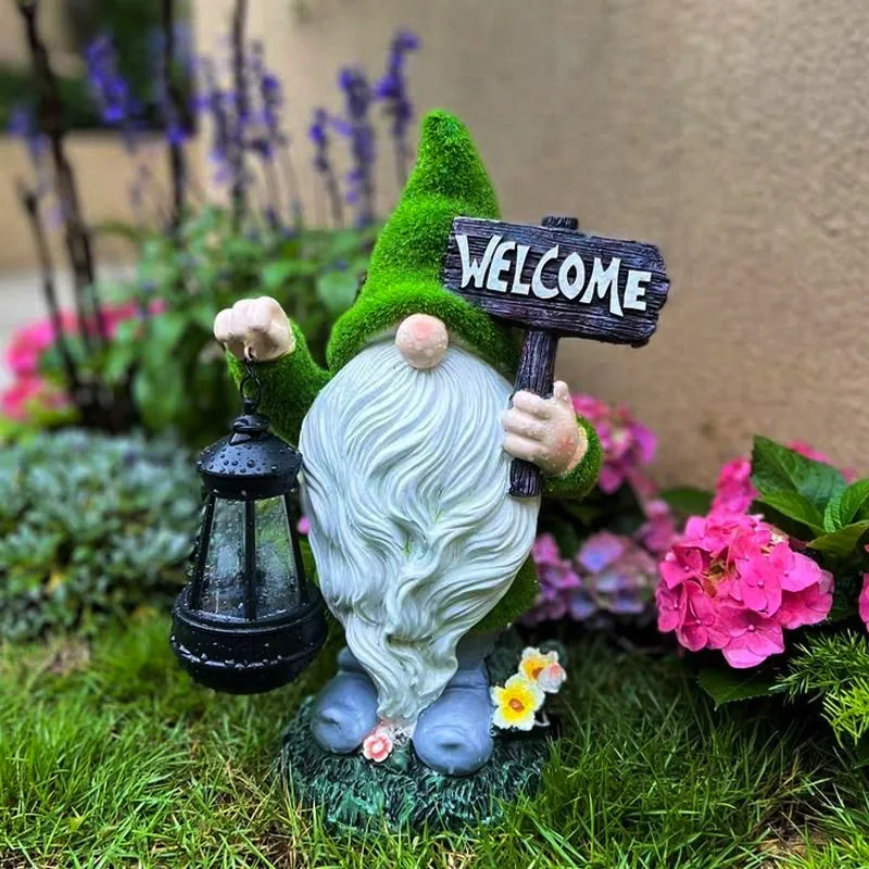 

Outdoor Solar Courtyard Light Ornaments Dwarf Resin Crafts Cartoon Dwarf Statues Garden Decorations Landscape Lights