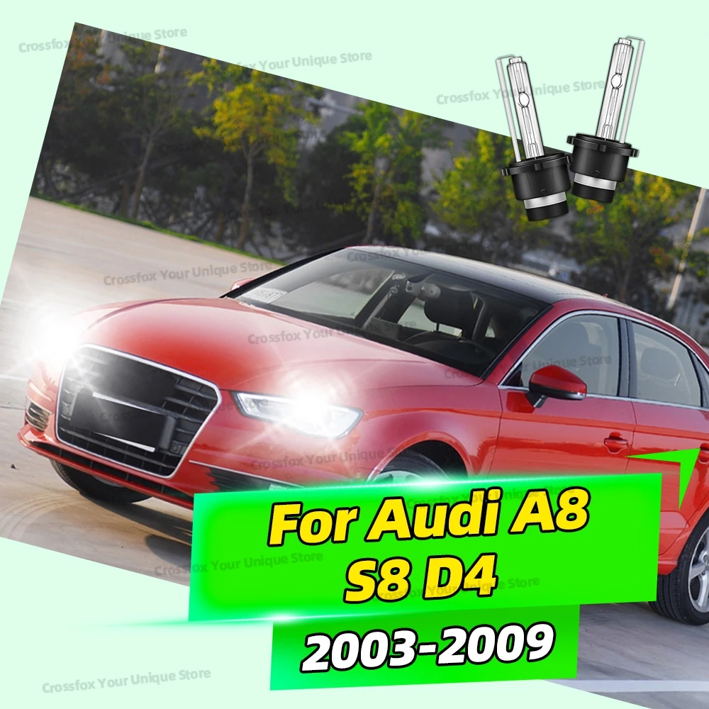 2 lâmpadas de farol de carro hid xenon d2s 6000k 8000k 10000k para audi a8 s8 d4 2003-2009 2004 2005 2006 2007 2008 lâmpada frontal 35w