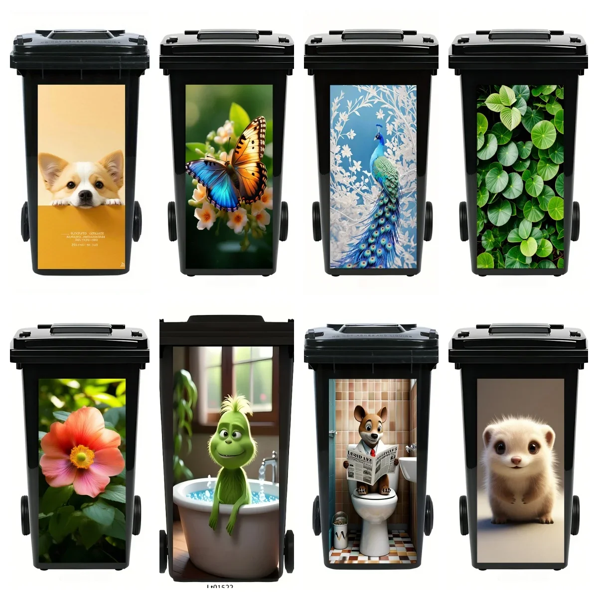 31x70cm Waterproof Trash Bin Sticker Full Cover Self-Adhesive Vinyl Decal for Kitchen Bathroom Rubbish Bin Decor Outdoor Sticker