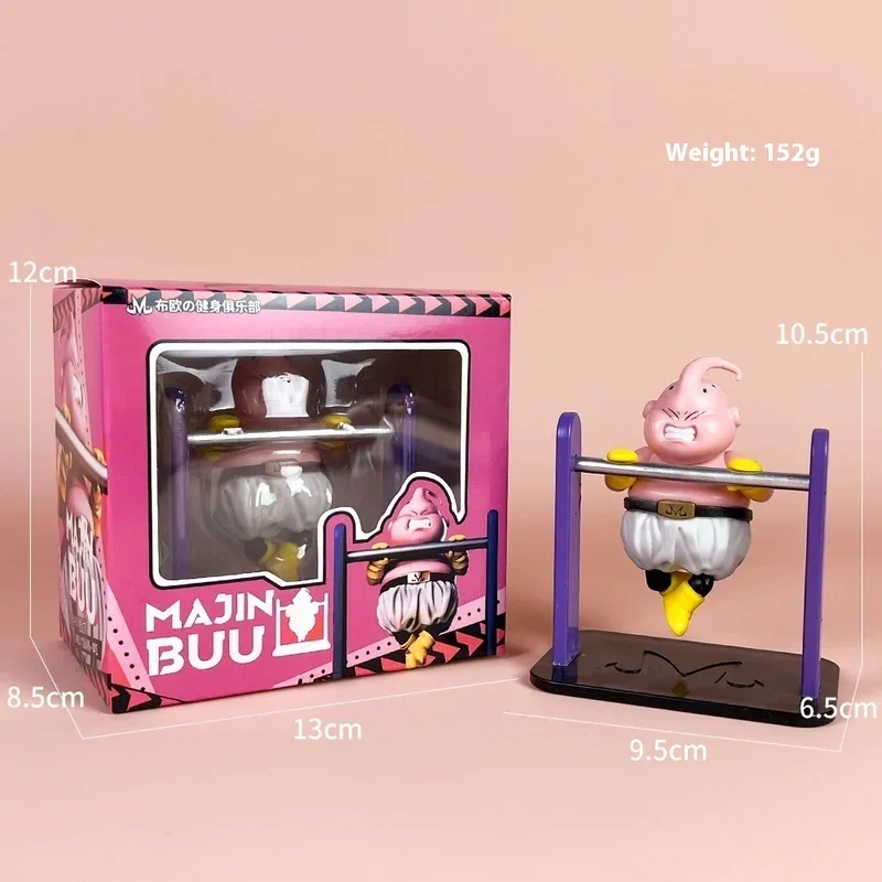 Dragon Ball Anime Figure Majin Buu Fitness Gk Muscle Fat Buou Pvc Horizontal Bar Running Animation Model Decoration Doll Toys