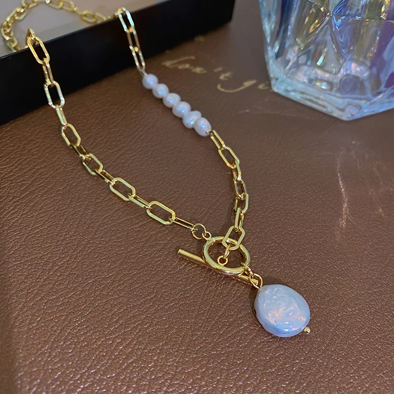 Original Jewelry 100% Natural Baroque Freshwater Pearl 14K Gold Filled Female Asymmetry Necklace For Women Gifts No Fade