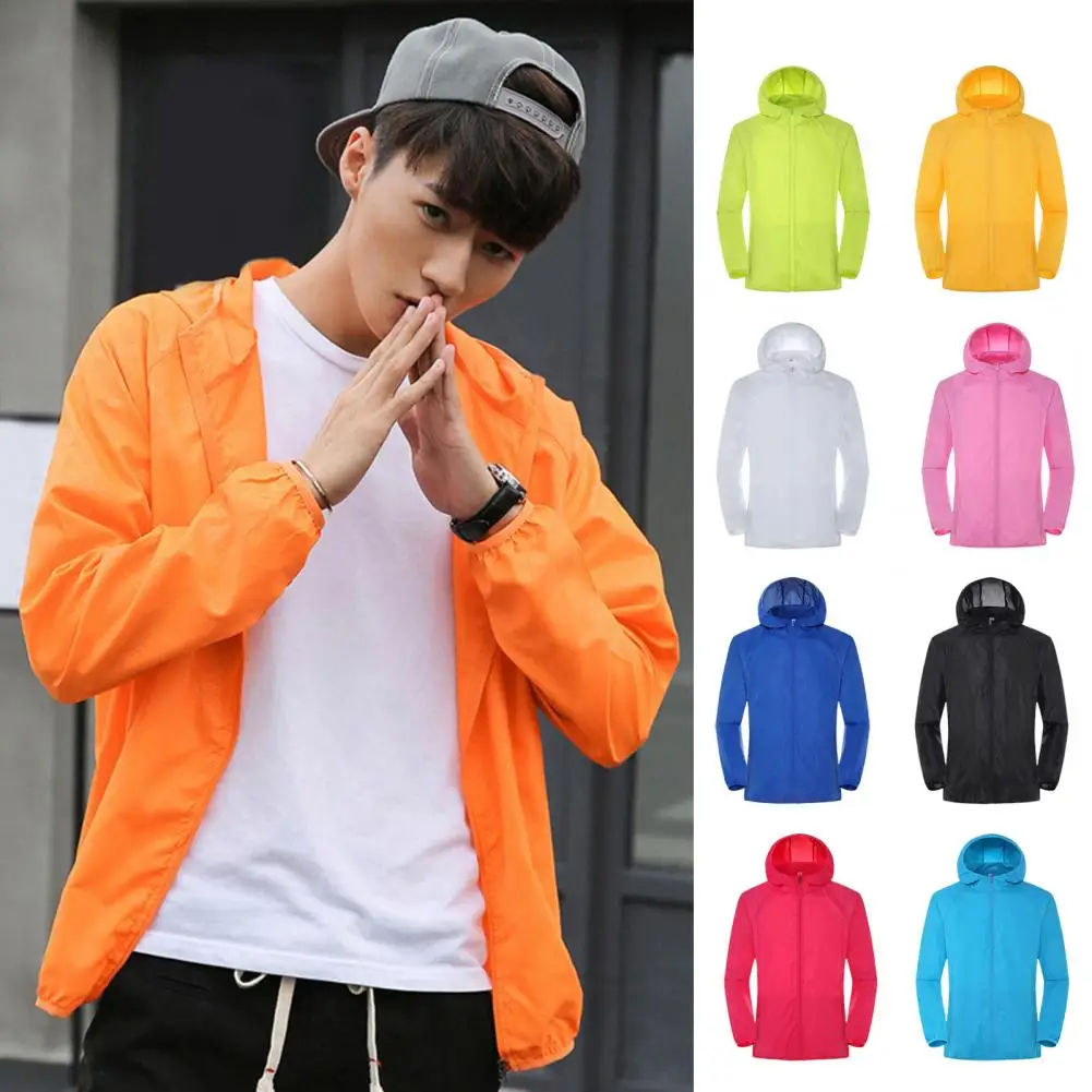 2024 Summer Hooded Jacket Men Women Waterproof Sun Protection Coat Pockets Quick Dry Skin Ultra-light Windbreaker Outdoor Jacket