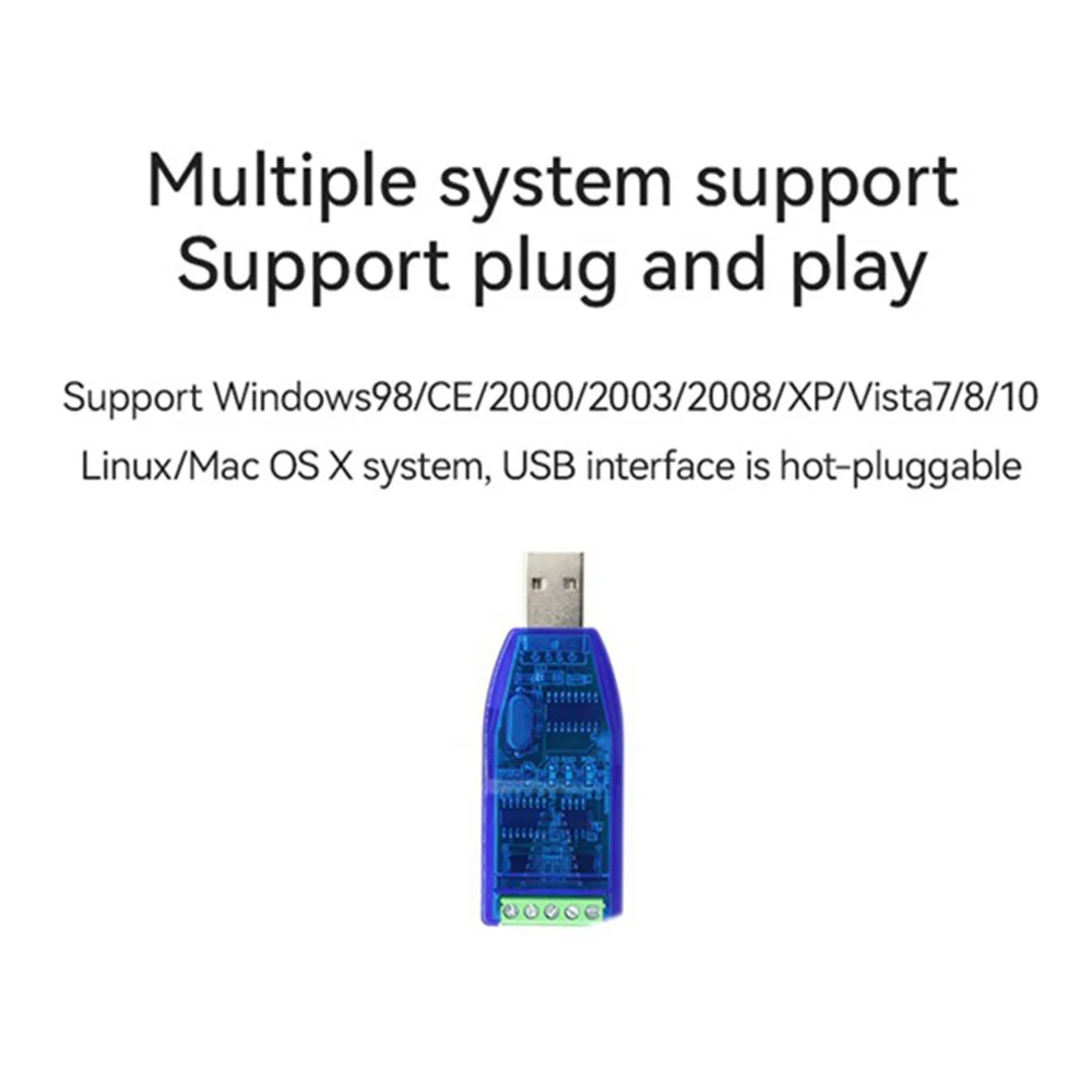 ตัวแปลง USB เป็น RS485 RS232แบบอุตสาหกรรมการป้องกันการอัพเกรดการแปลง RS485เข้ากันได้ V2.0ตัวเชื่อมต่อ RS-485มาตรฐาน