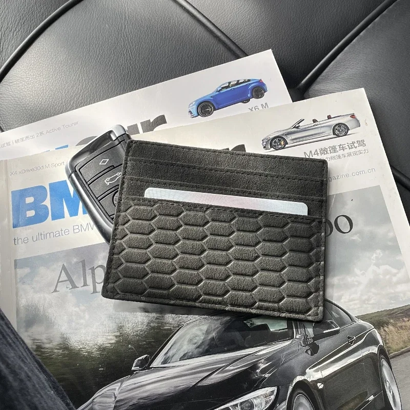 Made of Alcantara For Porsche Cayenne Macan 911 718 Panamera 971 Bank ID Card Holder Driver License Bag Wallet Accessories