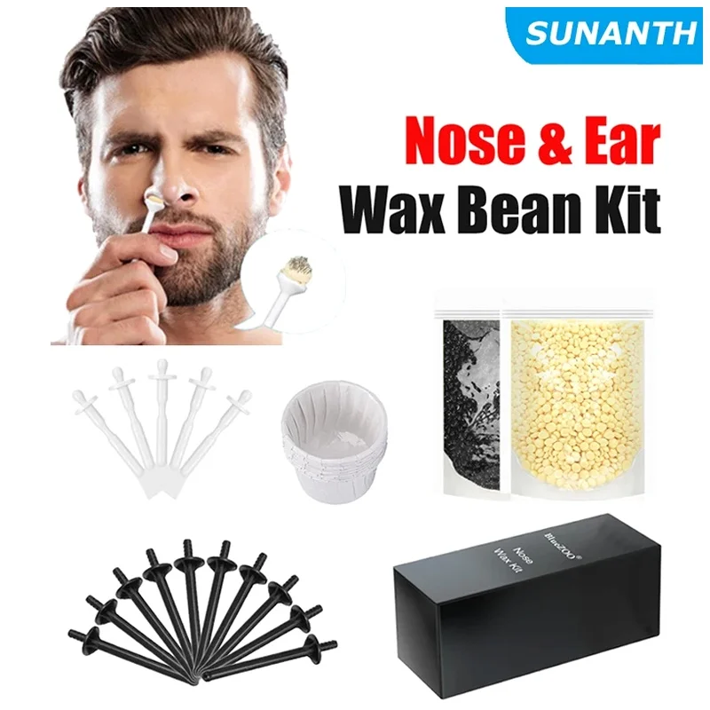 Nose Hair Removal Wax Kit Portable Wax Bean Paper-Free Cleaning Wax Set For Men And Women Nose and Ear Hair Removal Kit