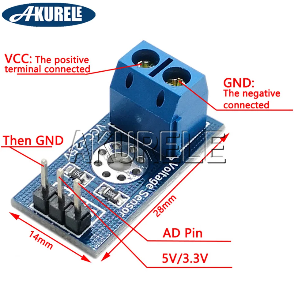 Smart Electronic  Standard Voltage Sensor Module Test Electronic Bricks For Robot For Arduino Diy DC 0-25V