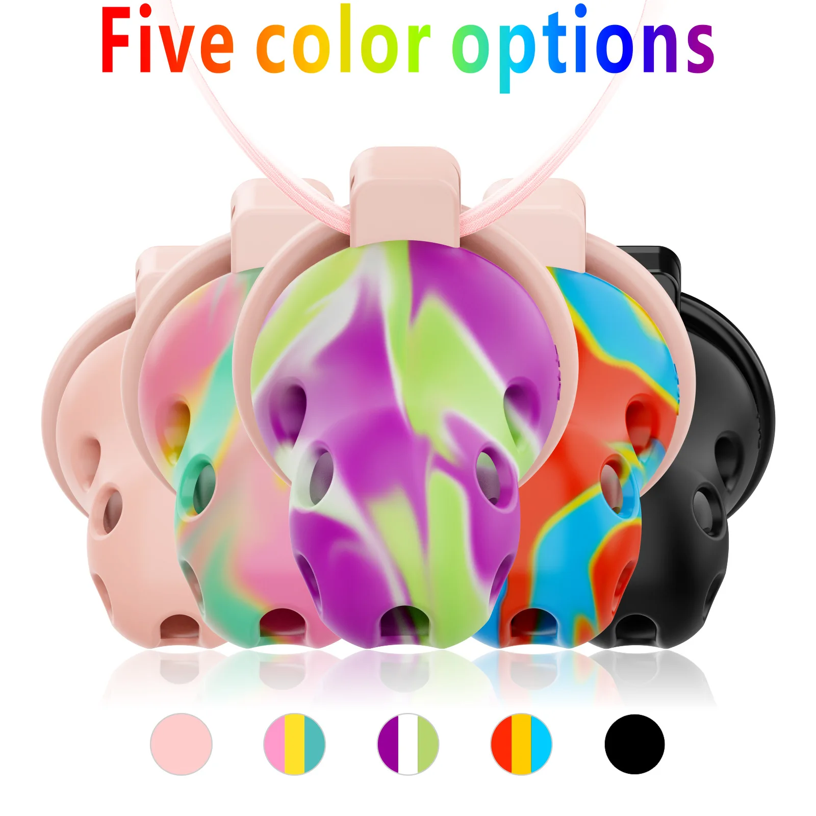 Chastity Lock with Silicone Spikes adult sex toys, CB lock rings, masturbation， suitable for SM and crossdressing groups.FLR Gay view 2