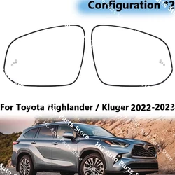 For Toyota Highlander / Kluger 2022-2023 Car Rearview Mirror Lens Side Mirror Glass With Heated Blind Spot Assist