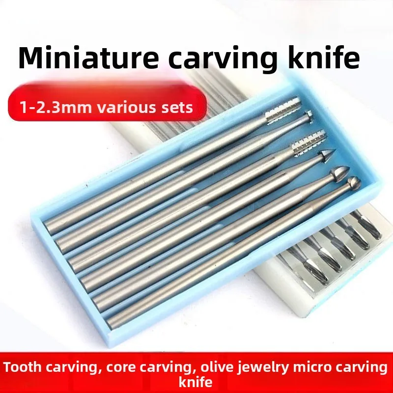 Electric Carving Knife Olive Core Wood Micro Carving Drill Bit Wood Carving Knife Tool Tooth Machine Woodworking Knife Head Set