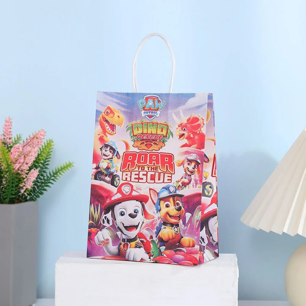 Paw Patrol papier do cukierków torby Anime papierowa torba na prezent papier pakowy produkcja Cartoon torebka dzieci urodziny pakowanie prezentów