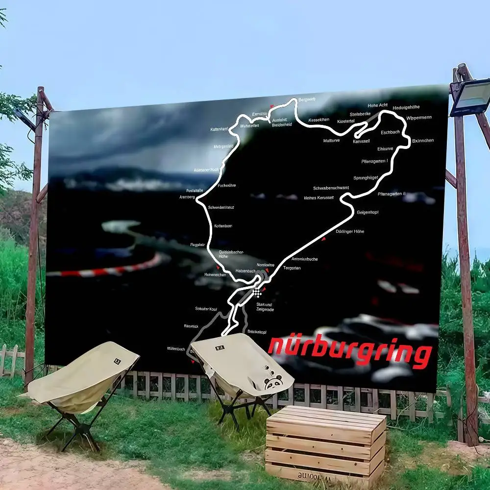 

Classic Track N-Nurburgring Flag Decoration Outdoor Picnic Party Home Camping Party Art Hanging Banner