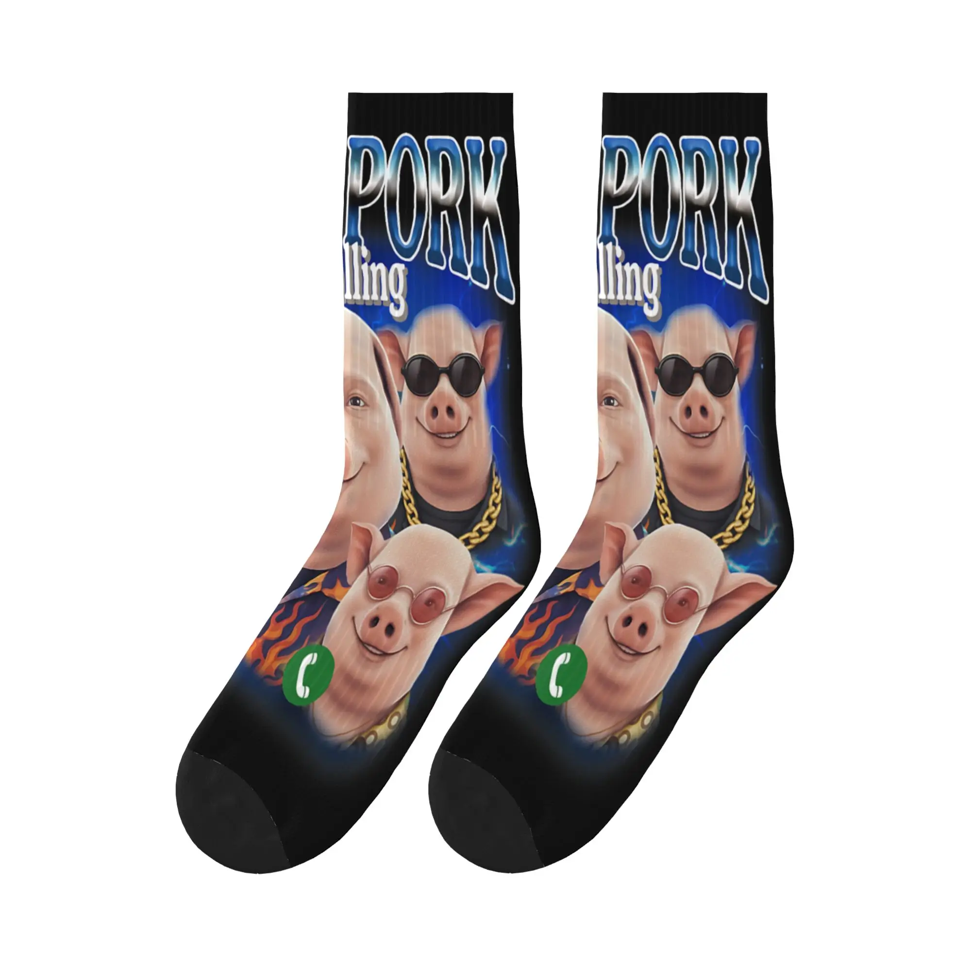 Funny John Pork is Calling John Pork Meme Bootleg Stockings Men Socks Soft Breathable Socks Winter Running Non Skid Socks Gift
