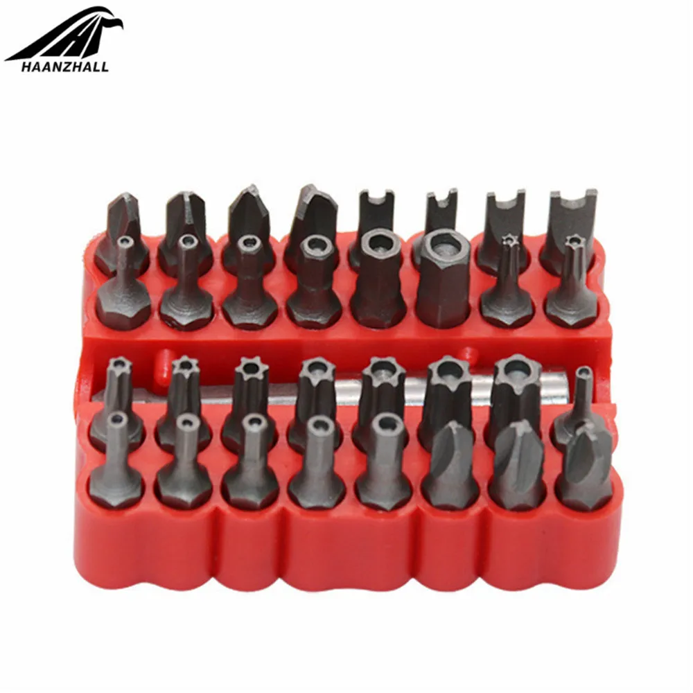 33pcs Security Bit Set with Magnetic Extension Bit Holder Tamper Star Screwdriver Bits Set