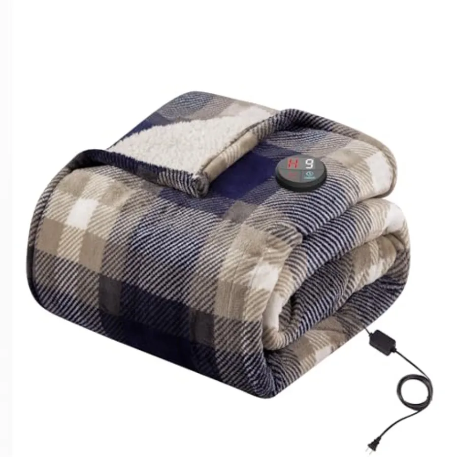 

Heated Blanket Electric Throw 50''X60''- Electric Throw Blanket with One Touch Button 10 Heating Level and 9 Time Settings Heat