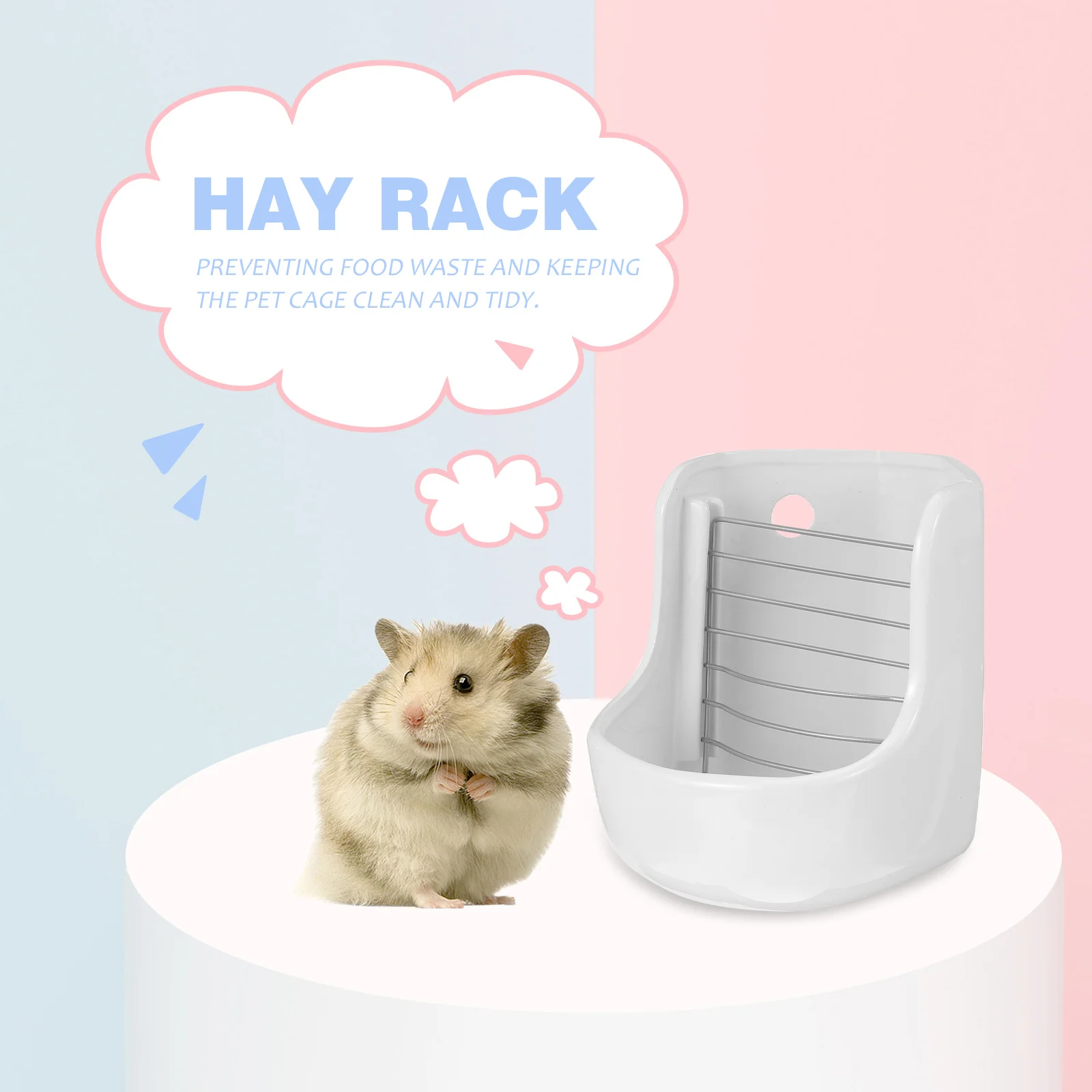 

Bunny Hay Basket Rabbit Food Bin Feeder Holder Feeding Rabbits Dispenser Racks Feeders Small Pet