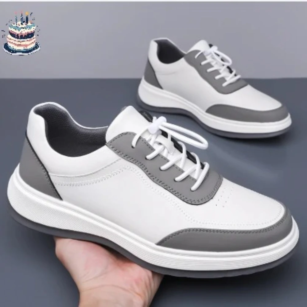 

Jinyu Simple Men's Shoes Sports Shoes Real leather Daily Wear Party Fashion Outdoor Sneakers lightweight Commute