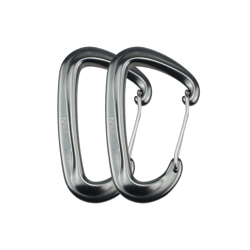 12KN Kleiner Kletterkarabiner D-Form Bergsteigen Schnalle Haken Sicherheitsschloss Outdoor Camping Wandern Schlüsselanhänger