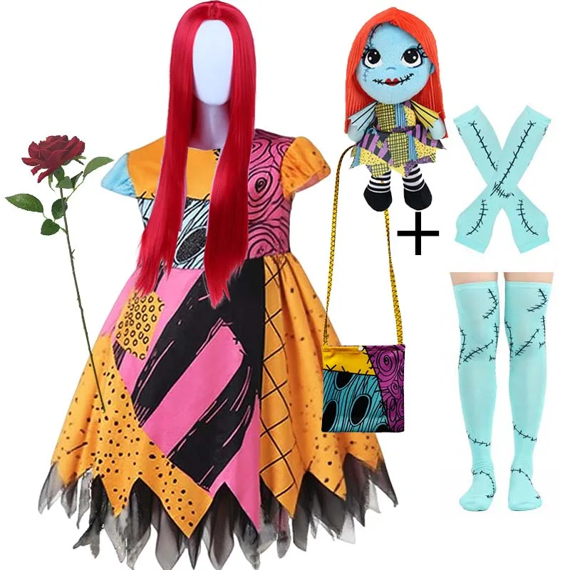 white christmas dresses Nightmare Before Christmas Sally Halloween Dress Cosplay Costume Female / XL
