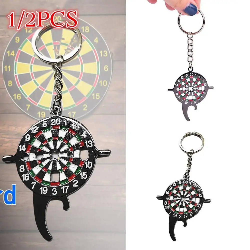 1-2Pc Keychain Wrench Tool Tighten Darts Shaft Bottle Removal Keychain Survival Opener Accessories Outdoor Tool