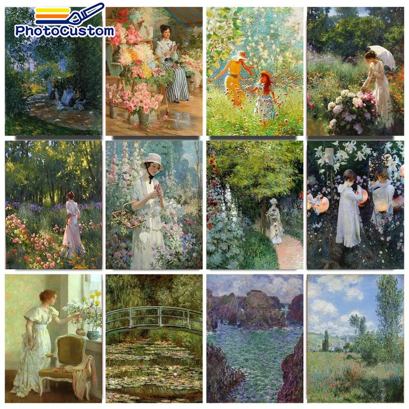 

PhotoCustom Diy Oil Paint By Numbers Kit Abstract Girl Landscape Hand Painted New Arrival Picture Drawing Canvas Home Decor Gift