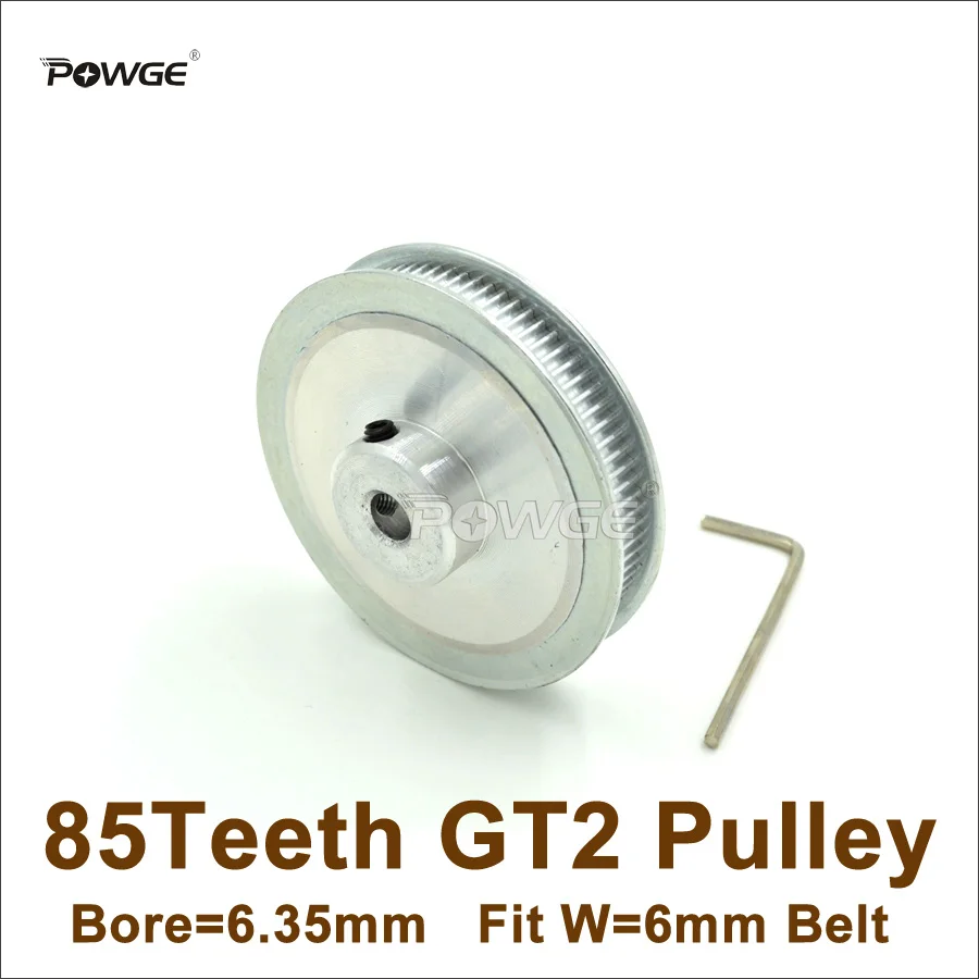 

POWGE 5pcs 85 Teeth 2GT Timing Pulley Bore=5mm Fit Width=6mm GT2 Timing Belt 3D Printer 85-2GT-6(85Teeth 85T GT2 Pulley)