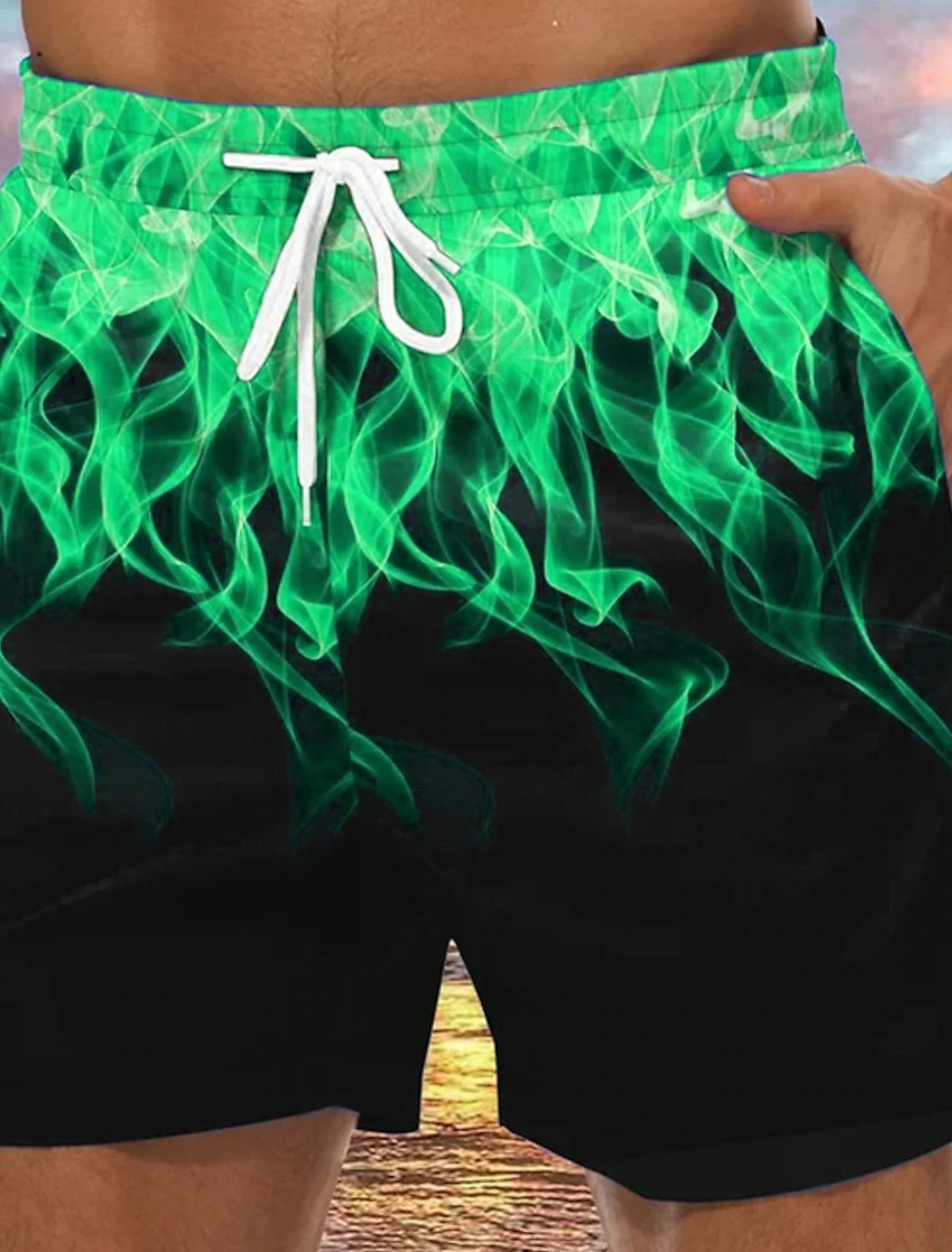 

Шорты мужские с 3D-принтом пламени, дышащие винтажные, для фитнеса и улицы, лето 2024