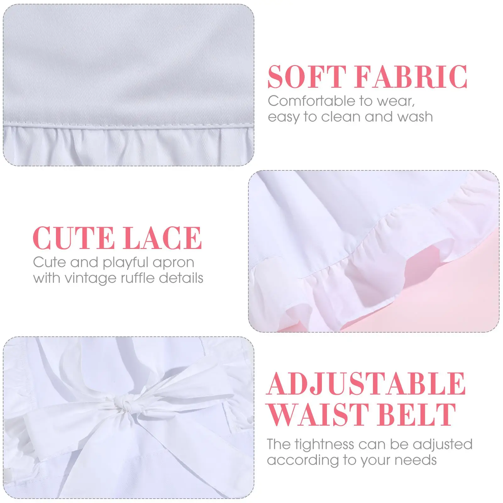 Cotton Apron for Women Full Cotton Kids Apron Server Baking Bib Cooking White Waitress Man Easy Wash Housework Party