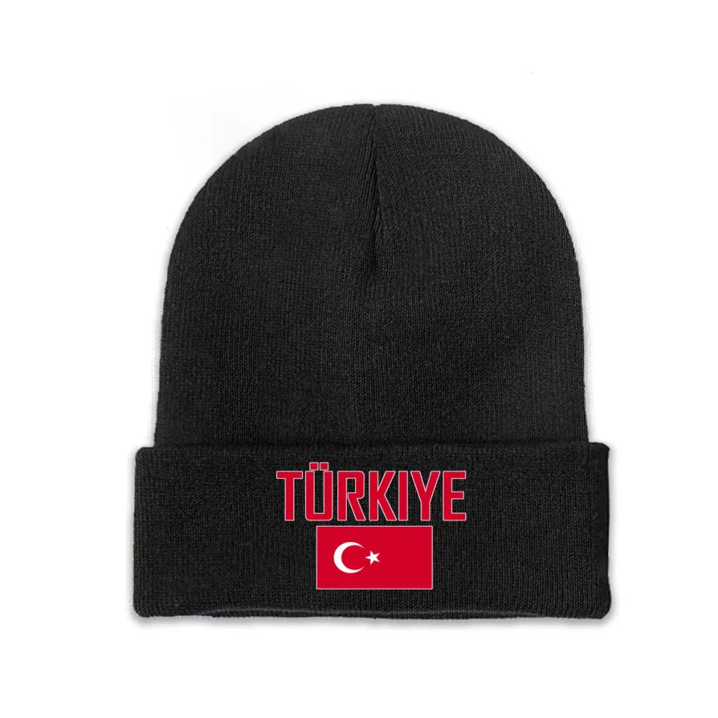 TüRKIYE Turkey Country Flag Top Print Men Women Unisex Knitted Hat Winter Autumn Beanie Cap Warm Bonnet