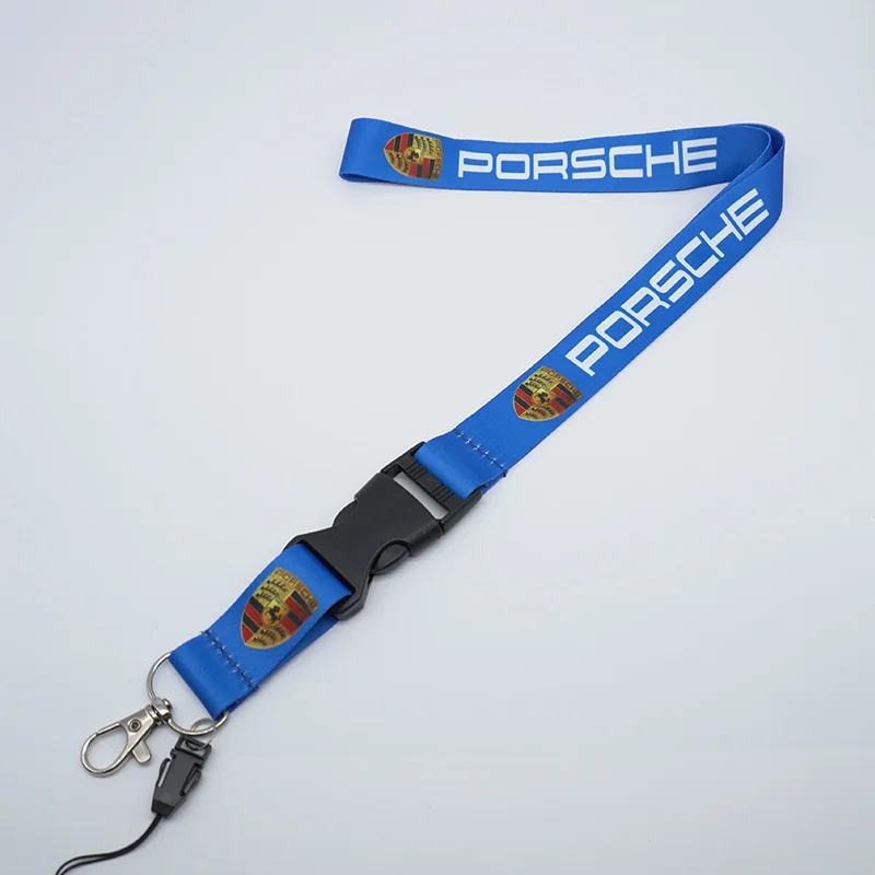 Lanyard Nylon Druck Emblem Stil Auto Schlüsselanhänger Motorrad Geschenke für Porsche Panamera Macan Boxster Cayman Cayenne 911 Taycan