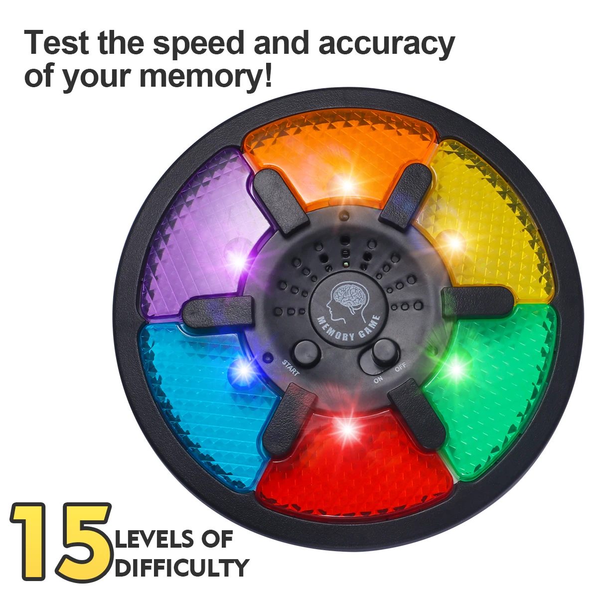 آلة ألعاب الذاكرة التفاعلية من مادة ABS - لعبة تدريب التركيز والمنطق مع أضواء وأصوات، تعليمية محمولة باليد