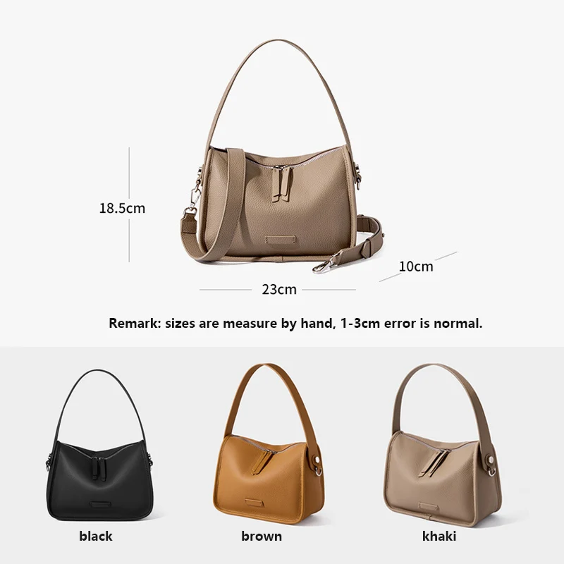 2023 Summer New Women Pillow Underarm Shoulder Bag Soft Genuine Leather Simple Design Handbag Lady Fashion Crossbody Messenger