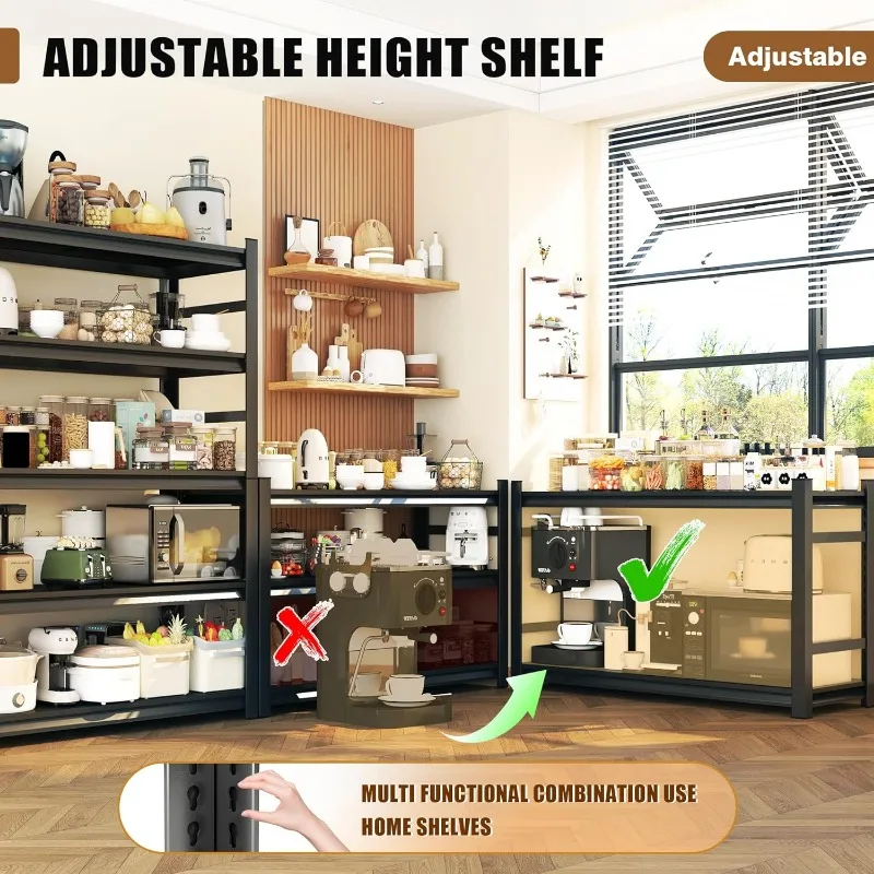 All-Metal Garage Shelving Unit and Storage-Easy Assembly Shelves 5-Tier Rack Steel Waterproof Rust-Resistant Shelves