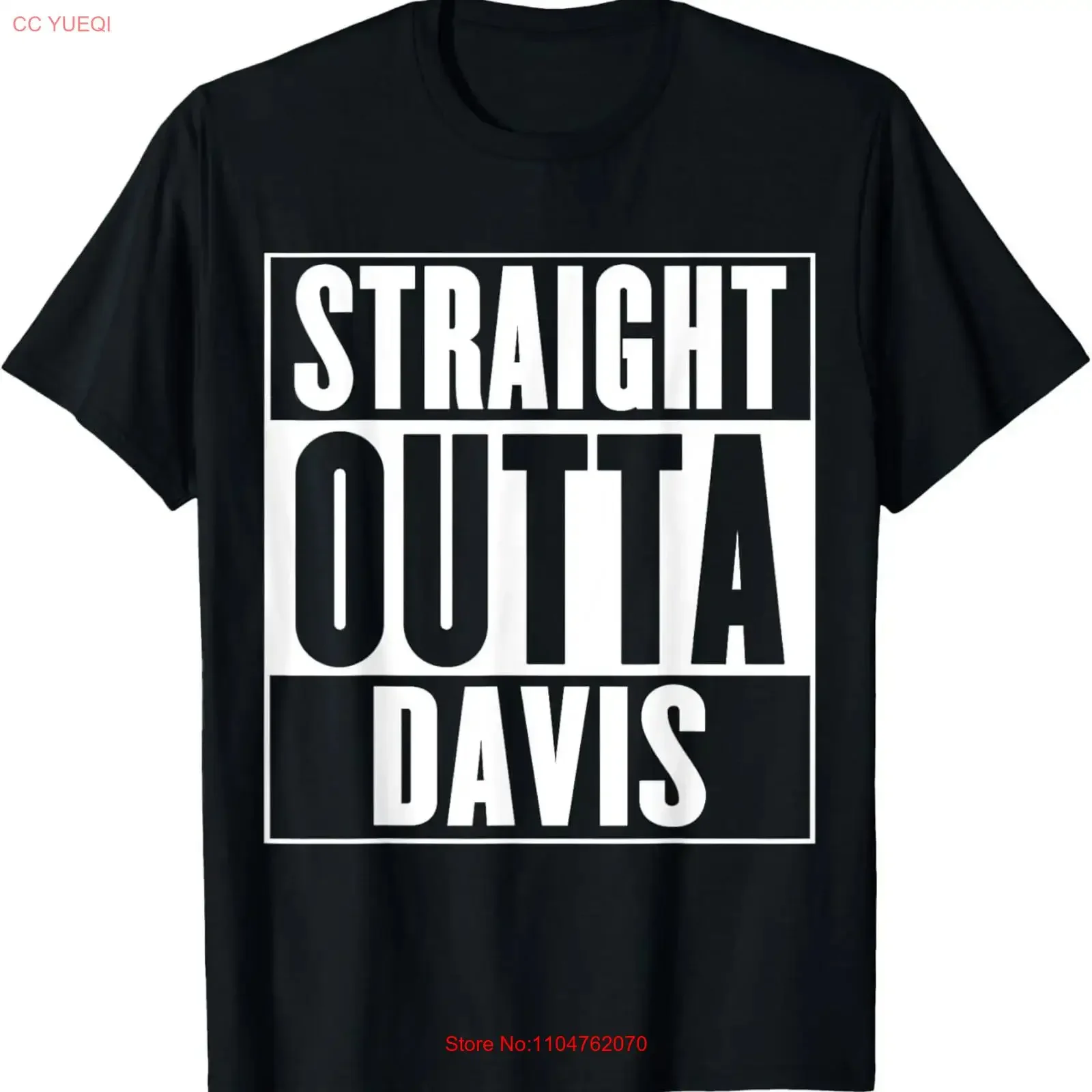 Straight Outta Davis T Shirt  vintage Washed Top For Everyday Wear fashion homme Unisex Soft designer clothes Comfortable