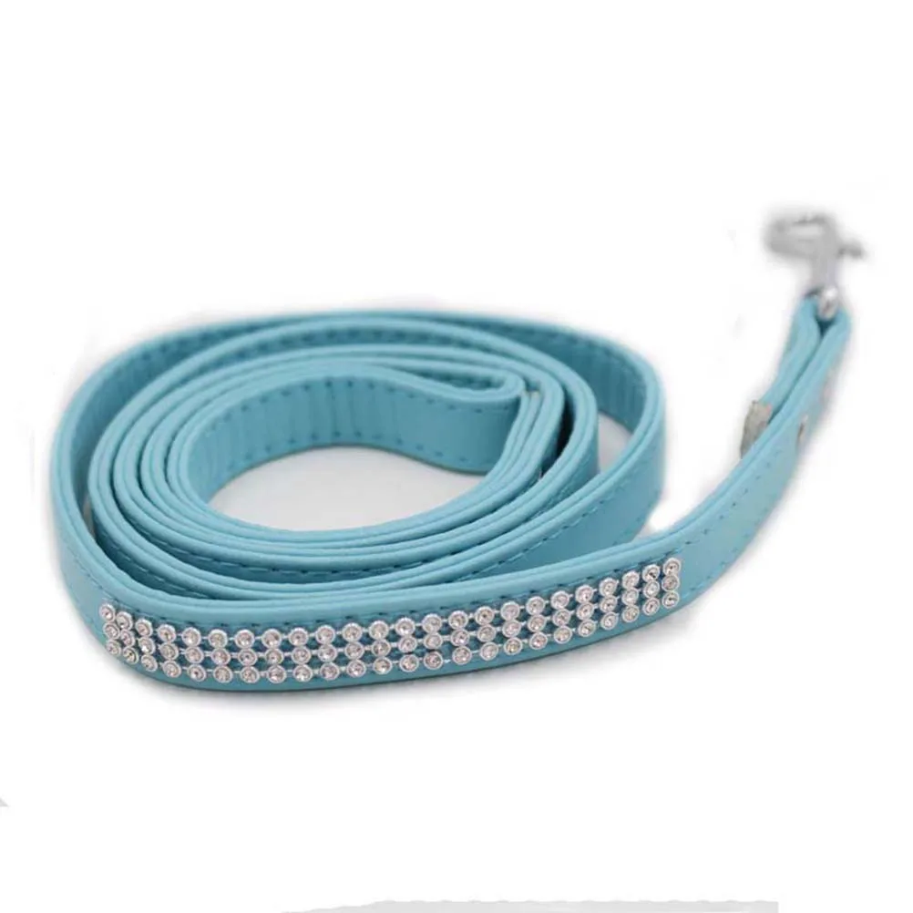 

Dog Leash For Small Dogs Pu Rhinestone Studded Flexible Training Lead Outdoor Walking Pet Leash Rhinestone Dog Leashes