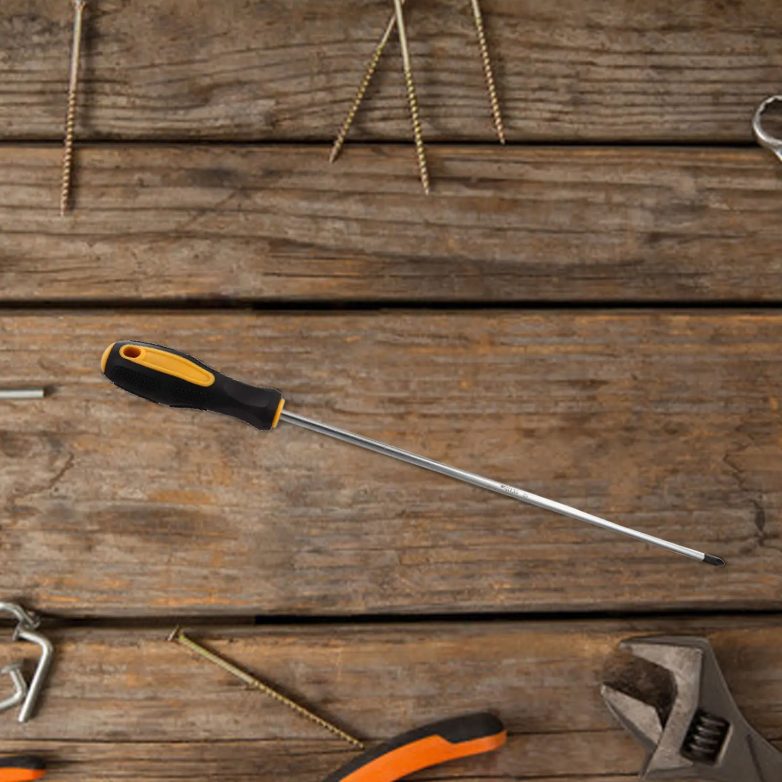 12인치 초장형 자석 스크루드라이버 합금강 연장 스크루드라이버 롱 슬롯 크로스 스크루드라이버 & 고무 손잡이