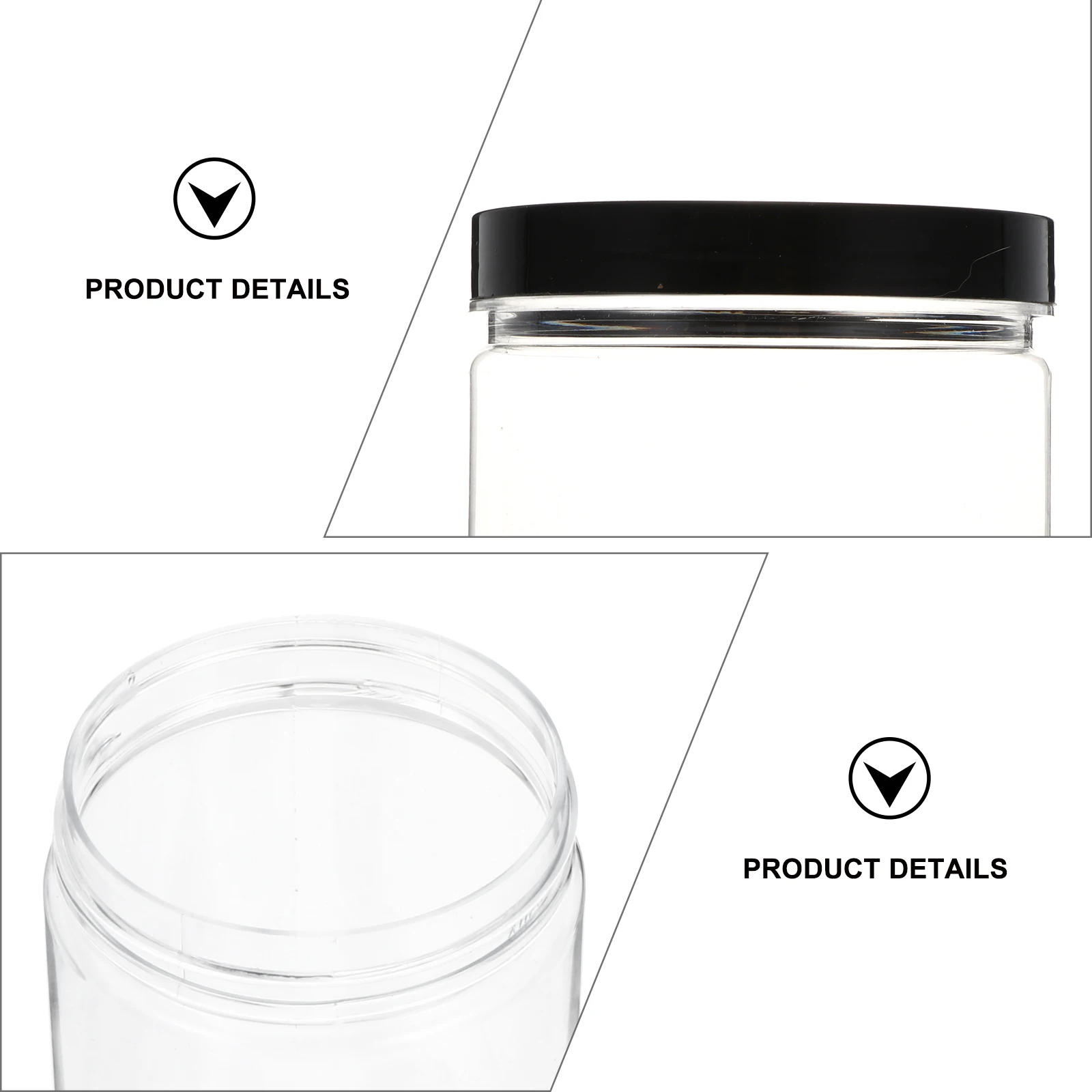 

8pcs Transparent Food Storage Jars Sealed Plastic Cans For Tea Coffee Cookies Dried Fruits Honey Nut Container Leakproof