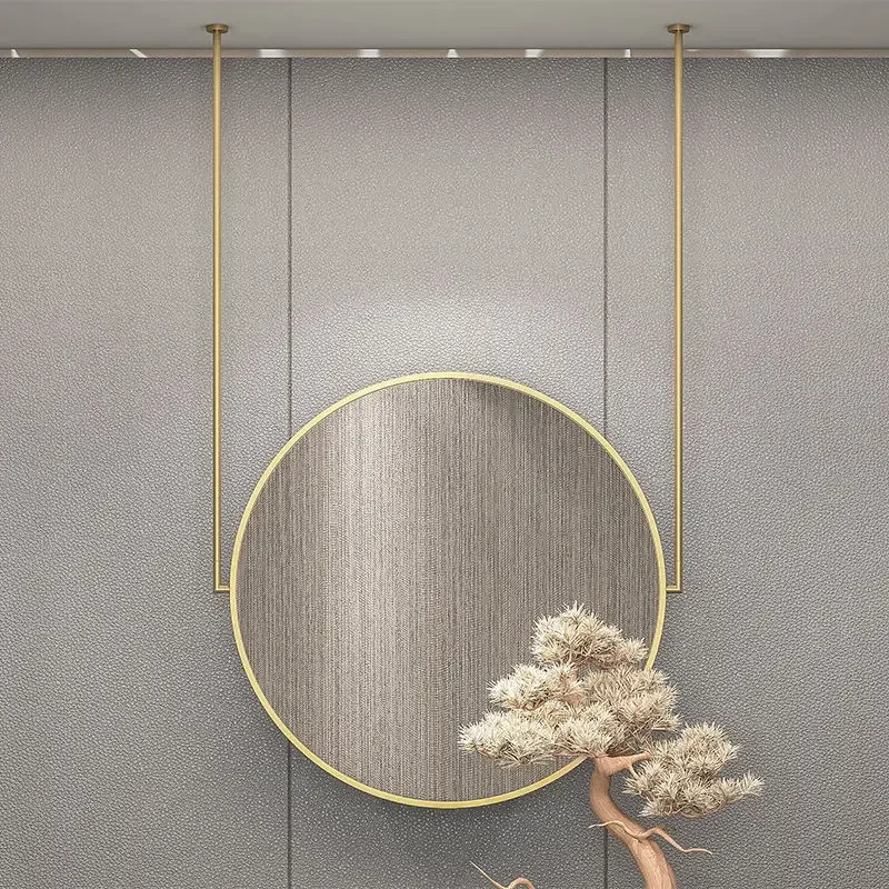 Wall Mount Mirror Metal Frame Round Gold Aesthetic Mirror Creative Espejos Decorativos De Pared Home Decoration Accessories