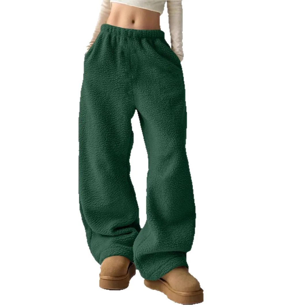 Women's Pants 2025 Autumn And Winter Fashionable Casual Solid Color Trousers Brushed Winter Pants Trousers Female Cargo Pants