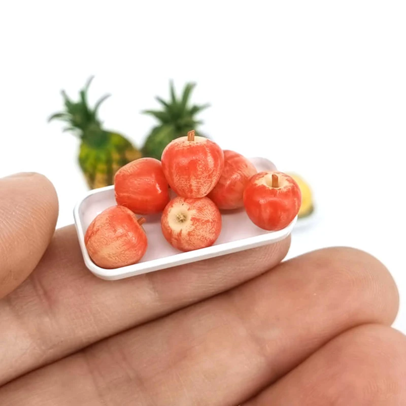 3pcs 1:12 Dollhouse Miniature White Dinner Plates Fruit Tray Mini Food Dishes Kitchen Tableware Decoration Pretend Play Toys