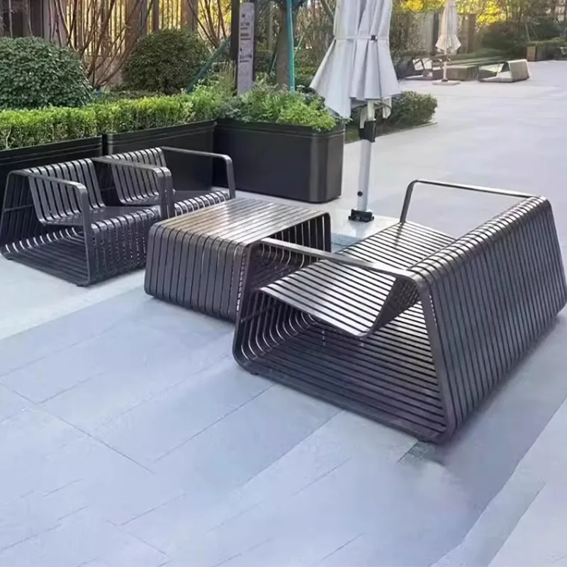 Outdoor sofa combination aluminum alloy waterproof and sunscreen courtyard