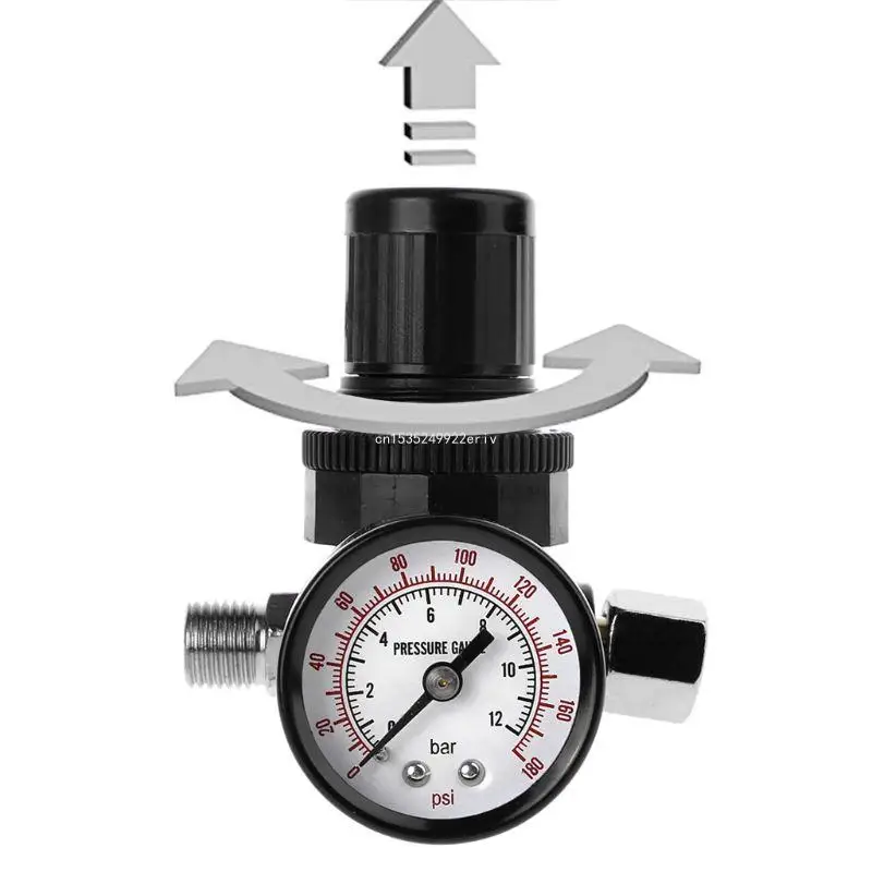 High Air Pressure Regulator with Gauge 12Bar 180 Control Adjusting for Gauge for Air T