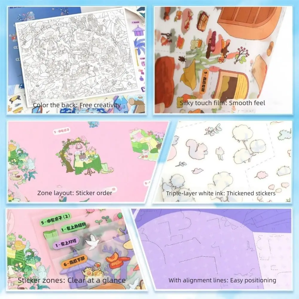 DIY 3D Landscape Sticker Floral Secret Realm Journal Decor Pocket Cabin Scene Stickers Pumpkin Hut Miniature Scene Sticker