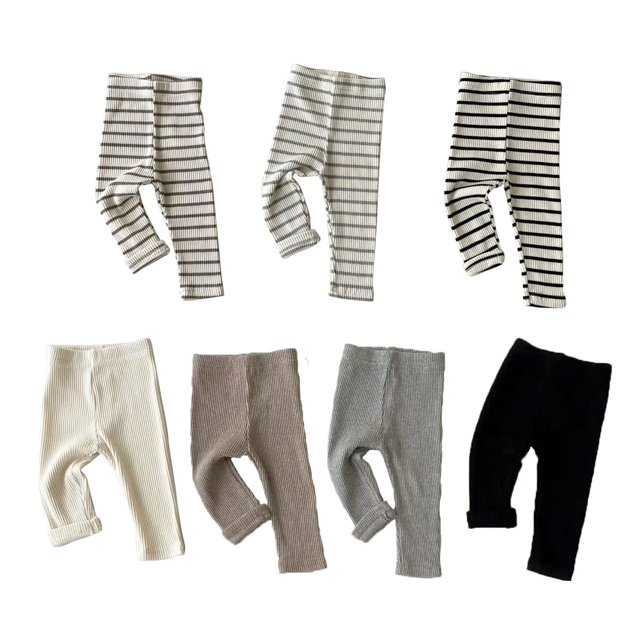 

(1-7years）Stripe Legging Spring Girls Casual Pants Kids Pants Casual New Soft children's clothes