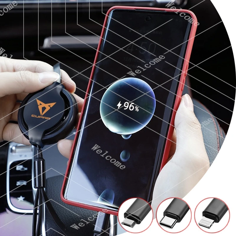 New Car Interior Fast Charger USB Data Cable For Seat Cupra Ateca Born Leon IBIZA Raval Formentor Terramar Tavascan valve core